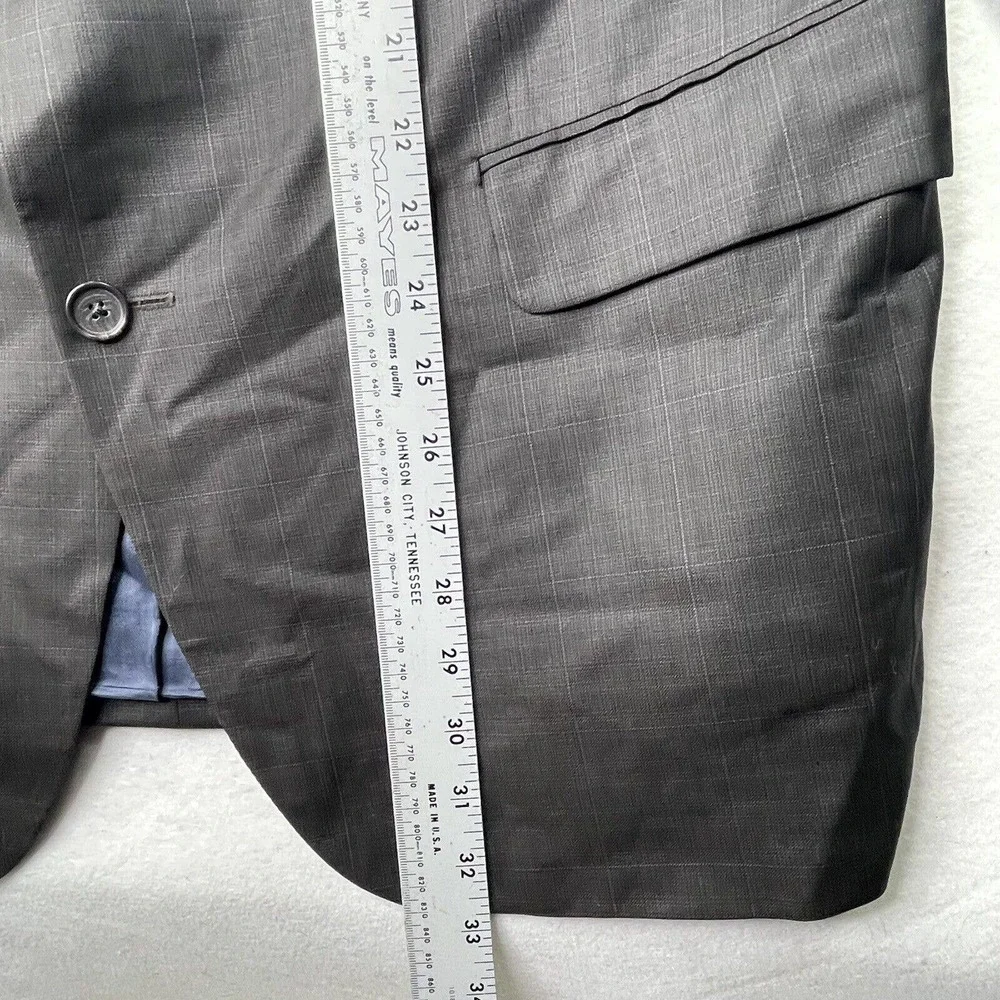 Jack Victor Sport‎ Coat Mens 46R Gray Super 100s Wool Suit Jacket